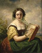 Daniel Huntington The Sketcher: A Portrait of Mlle Rosina, a Jewess china oil painting artist
